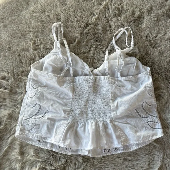 Free People Sweet Sami Battenberg Eyelet V-Neckline Sleeveless Top - Picture 3 of 7